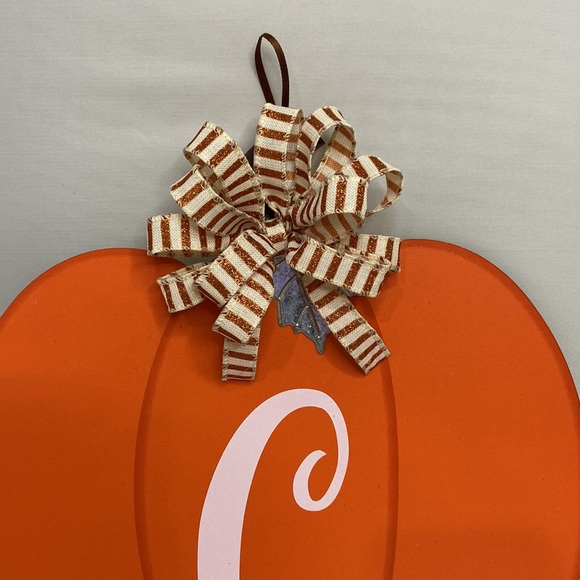 Pumpkin C Monogram Door Hangers - Picture 4 of 6